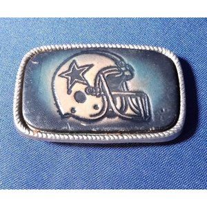 Dallas Cowboys Vintage Leather and Metal Belt Buckle‎ No.101 Made in USA